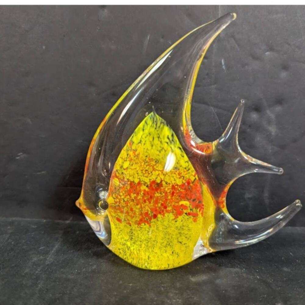 Vintage glass fish MURANO estate liquidation Paperweight Beach Decor Multicolor